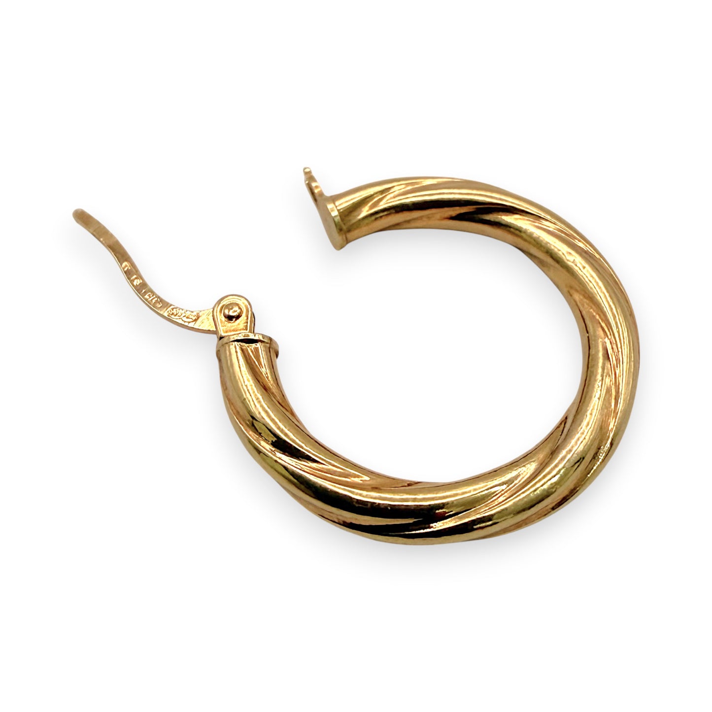 NZGD | 9ct Gold Rippled Muse Hoops Earrings - UNOAERRE 20.5mm
