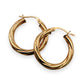 NZGD | 9ct Gold Rippled Muse Hoops Earrings - UNOAERRE 20.5mm