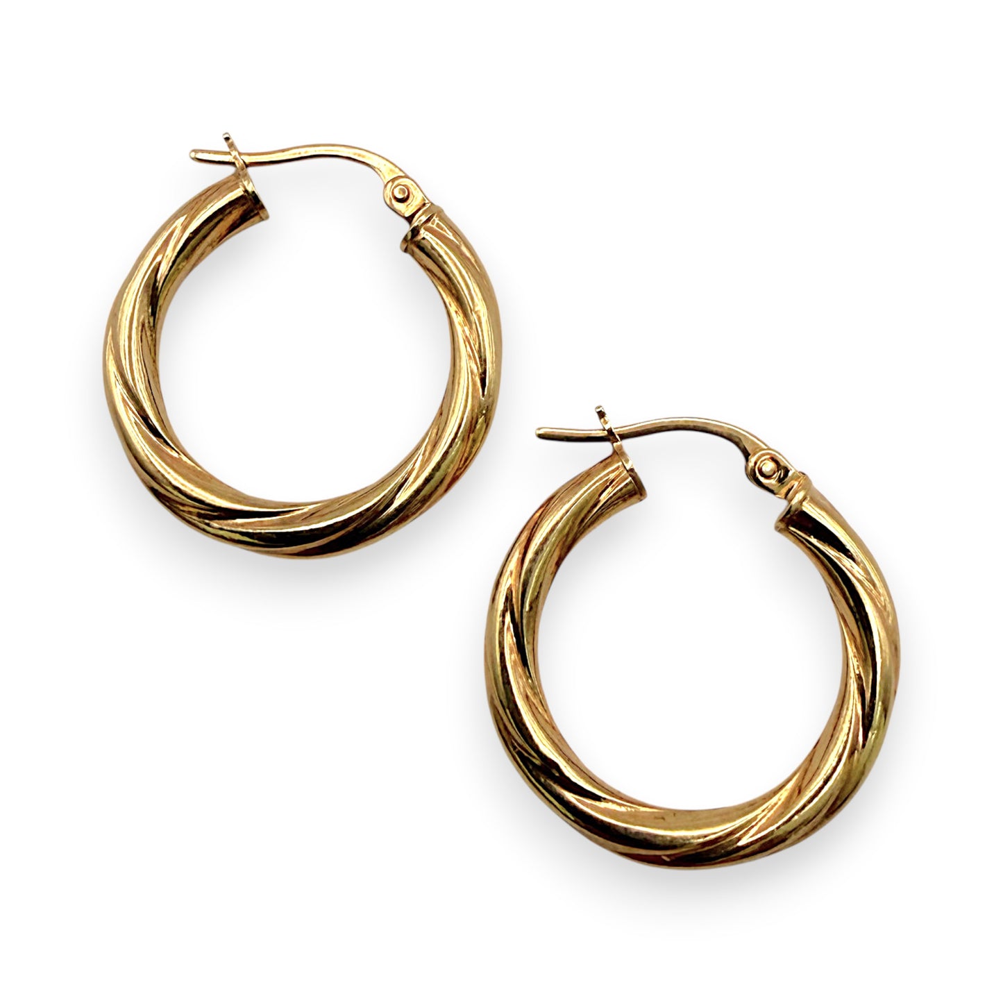 NZGD | 9ct Gold Rippled Muse Hoops Earrings - UNOAERRE 20.5mm