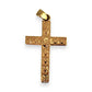 GOLD DEAL | 18ct (18K) Gold Floral Motif Cross Flat Pendant