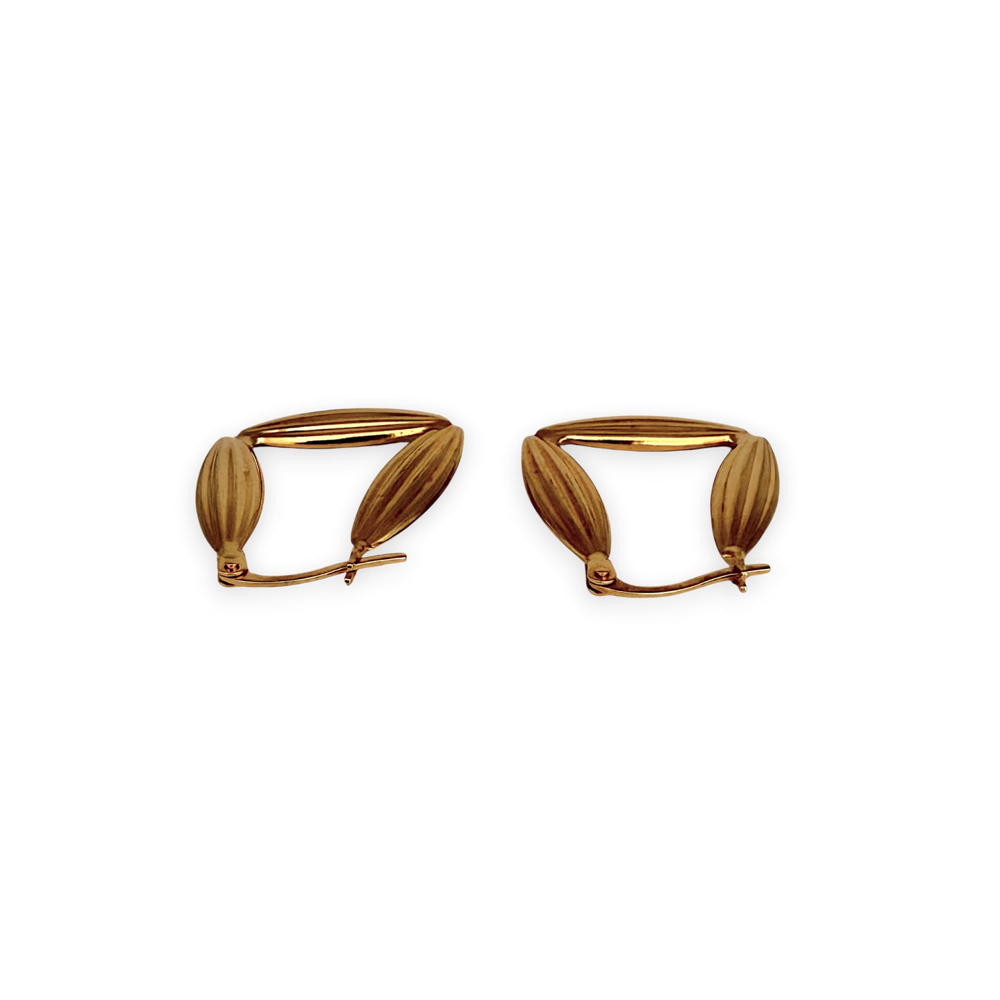 NZGD | 9ct Gold UNOAERRE Ribbed Tri‑Hoops Earrings