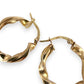 NZGD | 9ct Gold Textured Twist Heritage Earrings 21.4mm