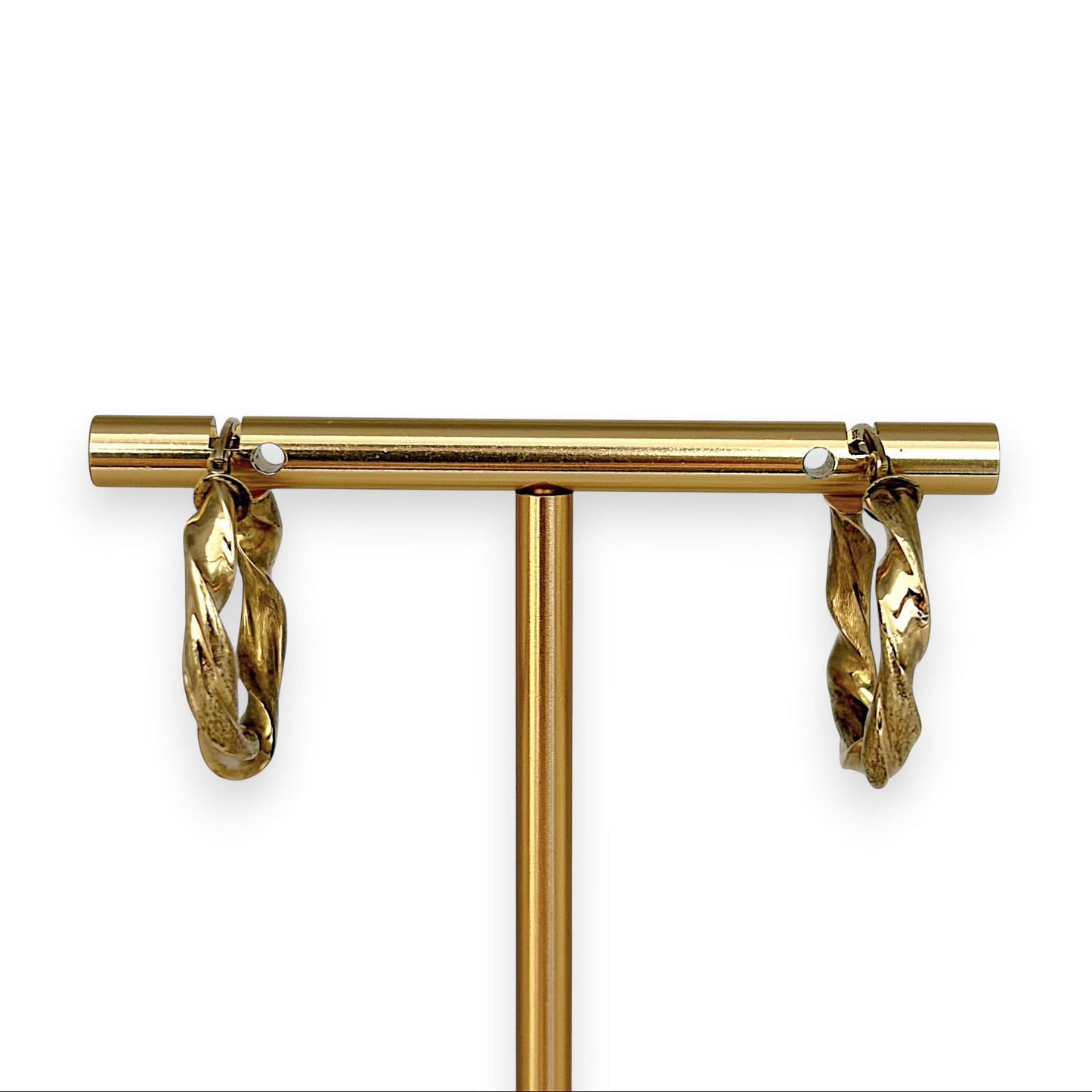 NZGD | 9ct Gold Textured Twist Heritage Earrings 21.4mm