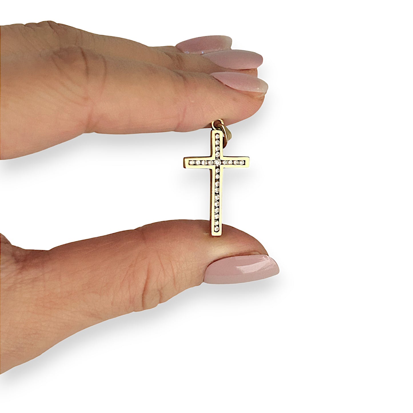 GOLD DEAL | 18ct (18K) Gold Cross Pendant with Diamond