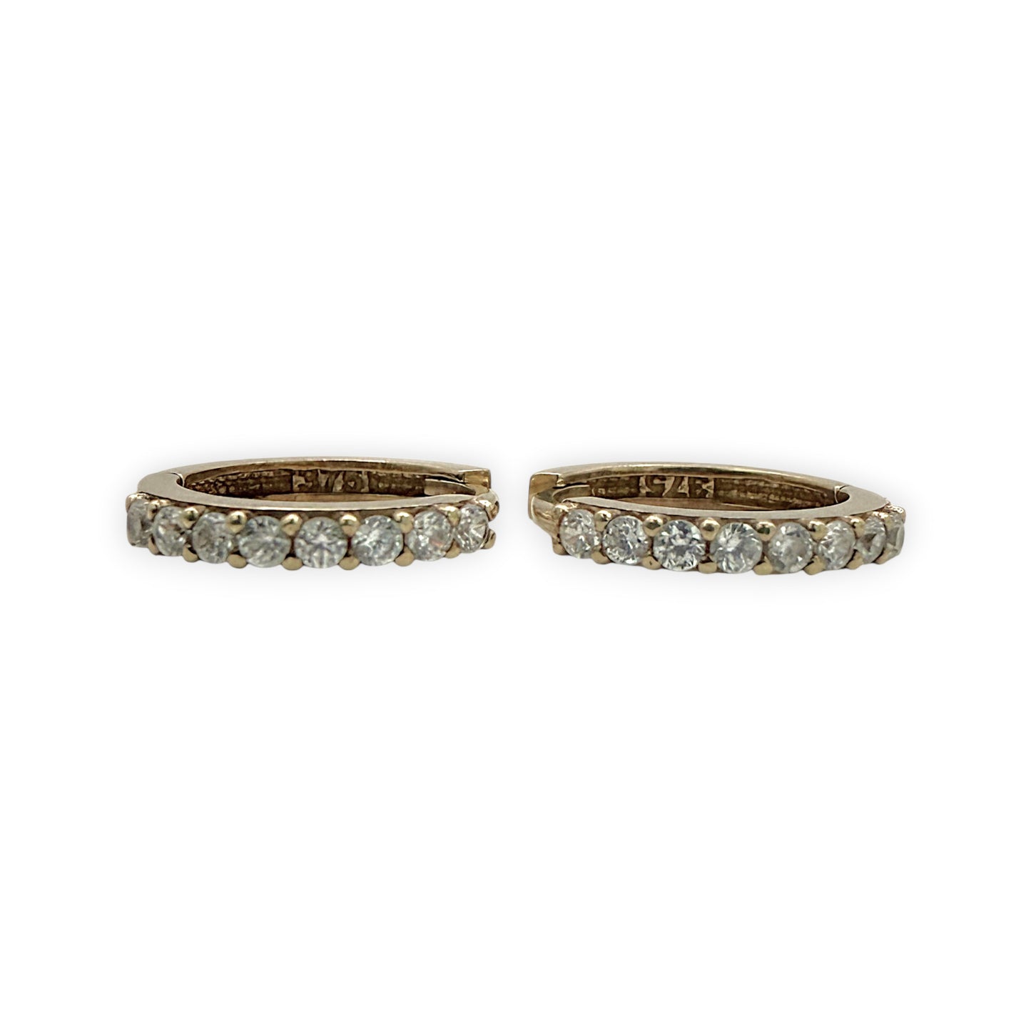 NZGD | 9ct Gold CZ Grace Everyday Hoop Earrings 11.8mm