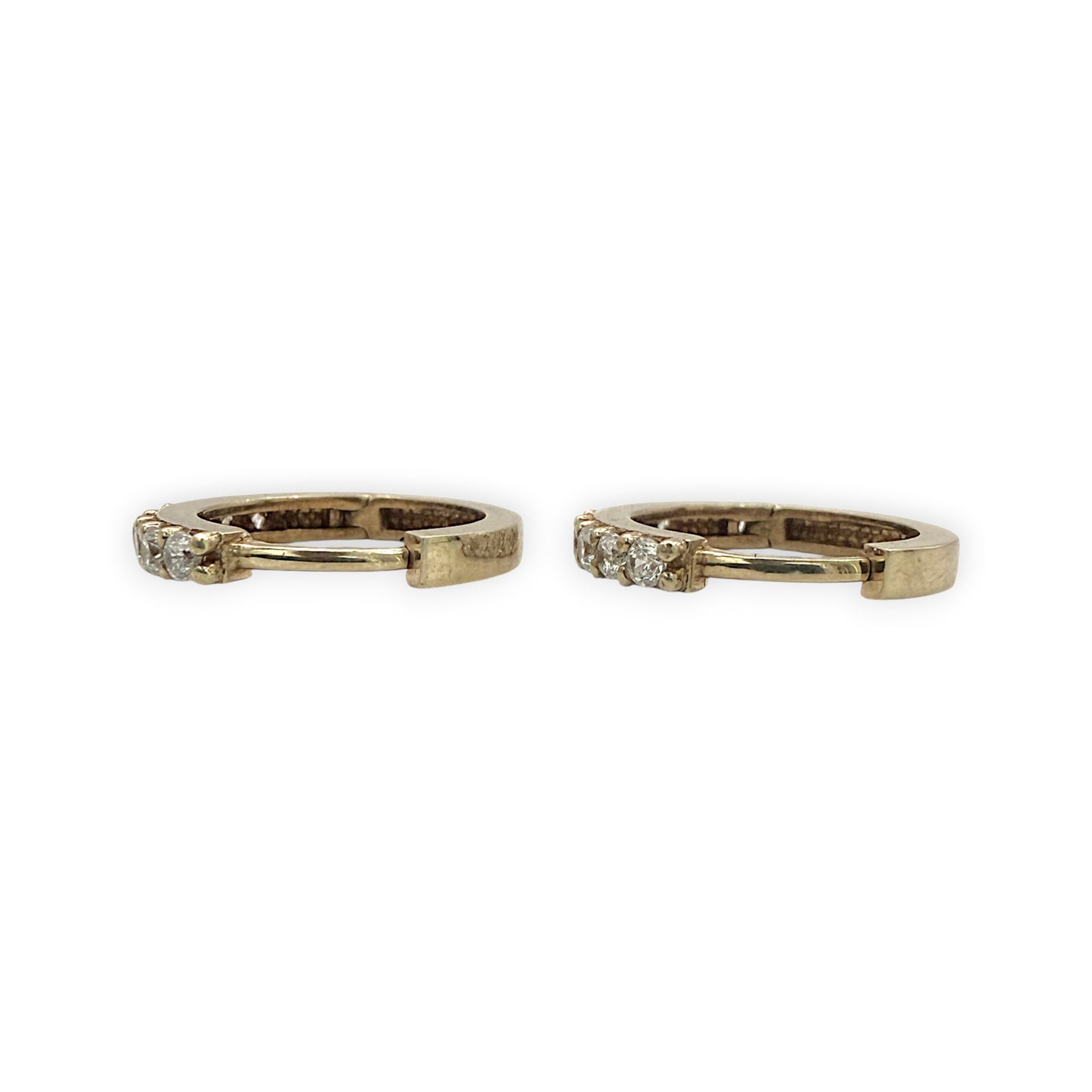 NZGD | 9ct Gold CZ Grace Everyday Hoop Earrings 11.8mm