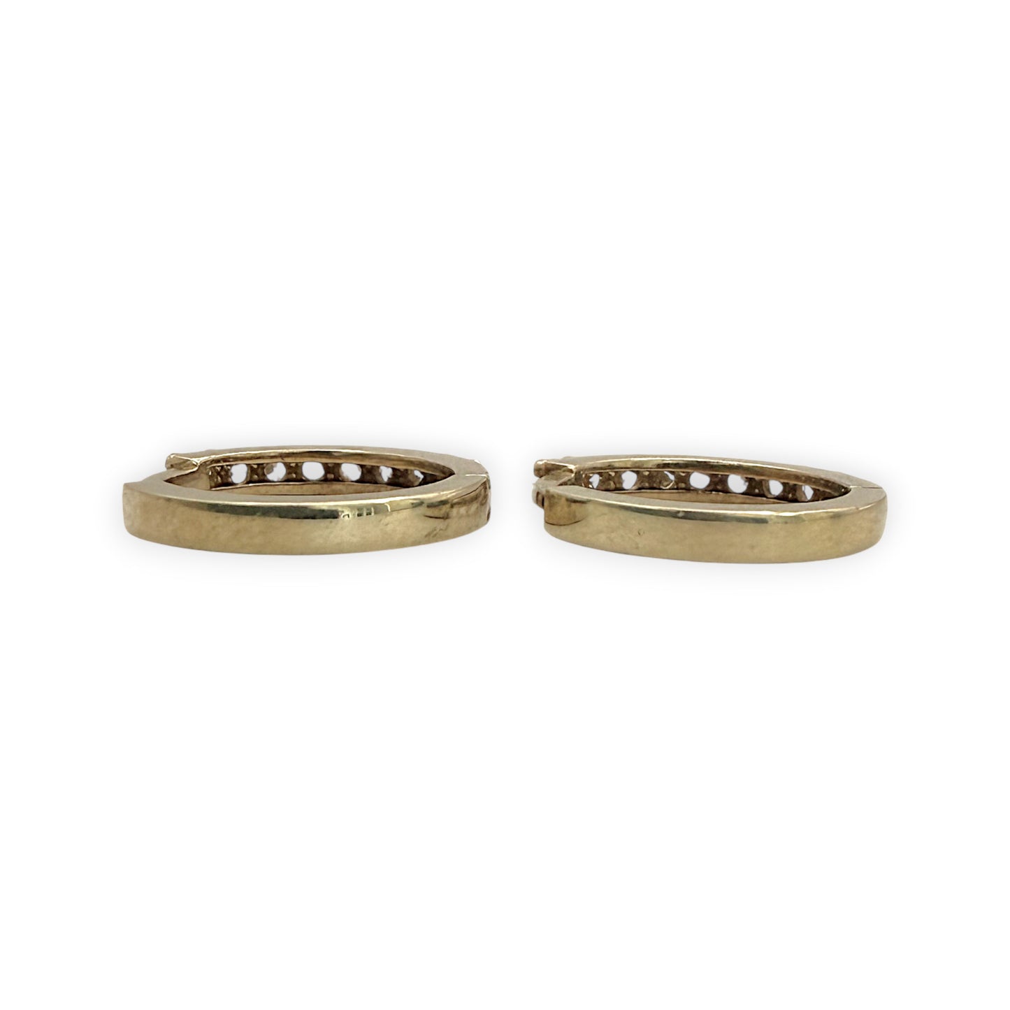 NZGD | 9ct Gold CZ Grace Everyday Hoop Earrings 11.8mm