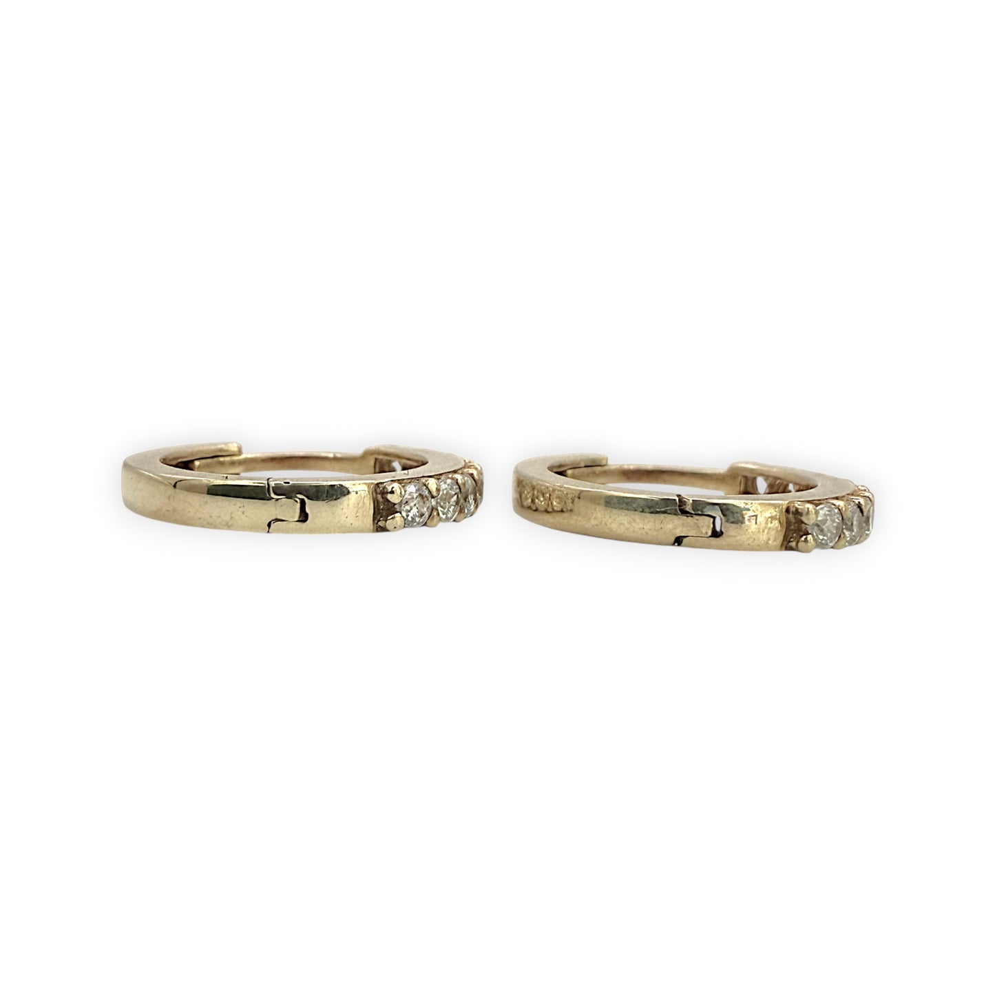 NZGD | 9ct Gold CZ Grace Everyday Hoop Earrings 11.8mm