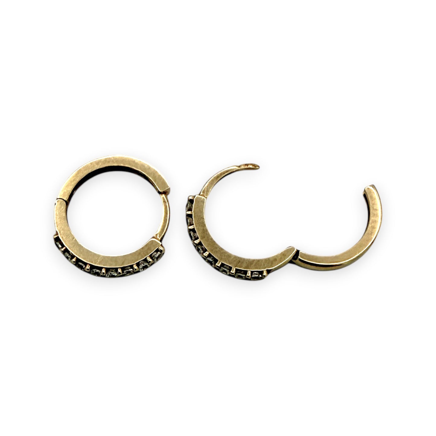 NZGD | 9ct Gold CZ Grace Everyday Hoop Earrings 11.8mm