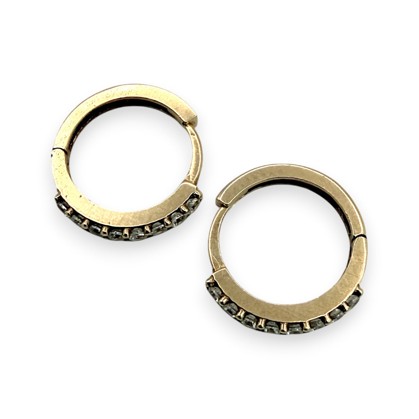 NZGD | 9ct Gold CZ Grace Everyday Hoop Earrings 11.8mm