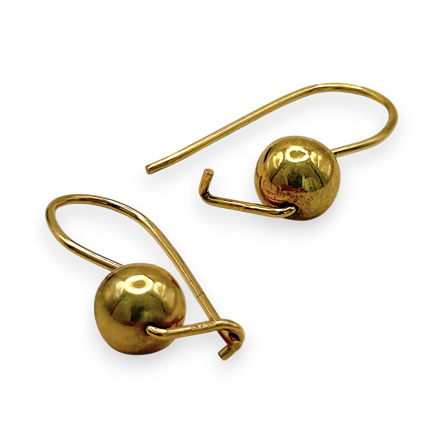 NZGD | 9ct Gold Minimalist Gold Orb Drops Earrings 6.0mm