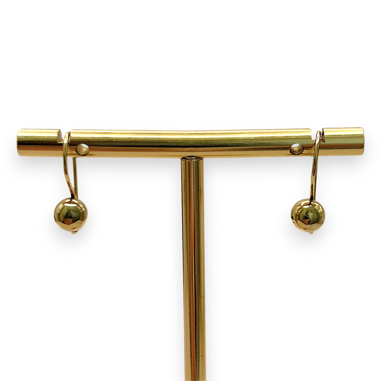 NZGD | 9ct Gold Minimalist Gold Orb Drops Earrings 6.0mm