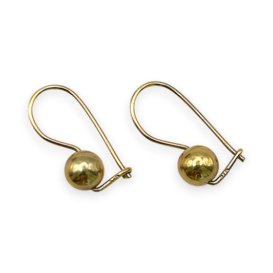 NZGD | 9ct Gold Minimalist Gold Orb Drops Earrings 6.0mm
