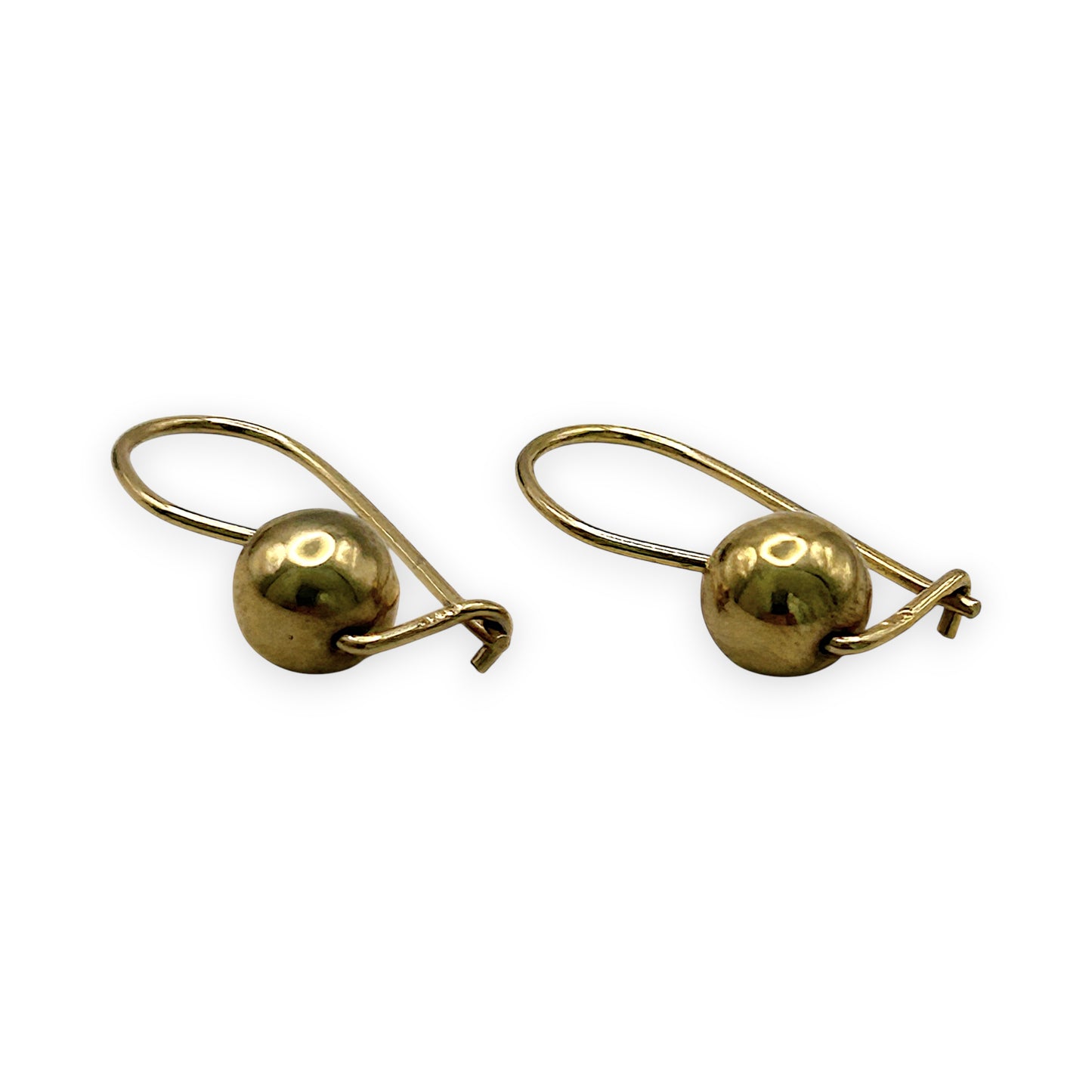 NZGD | 9ct Gold Minimalist Gold Orb Drops Earrings 6.0mm