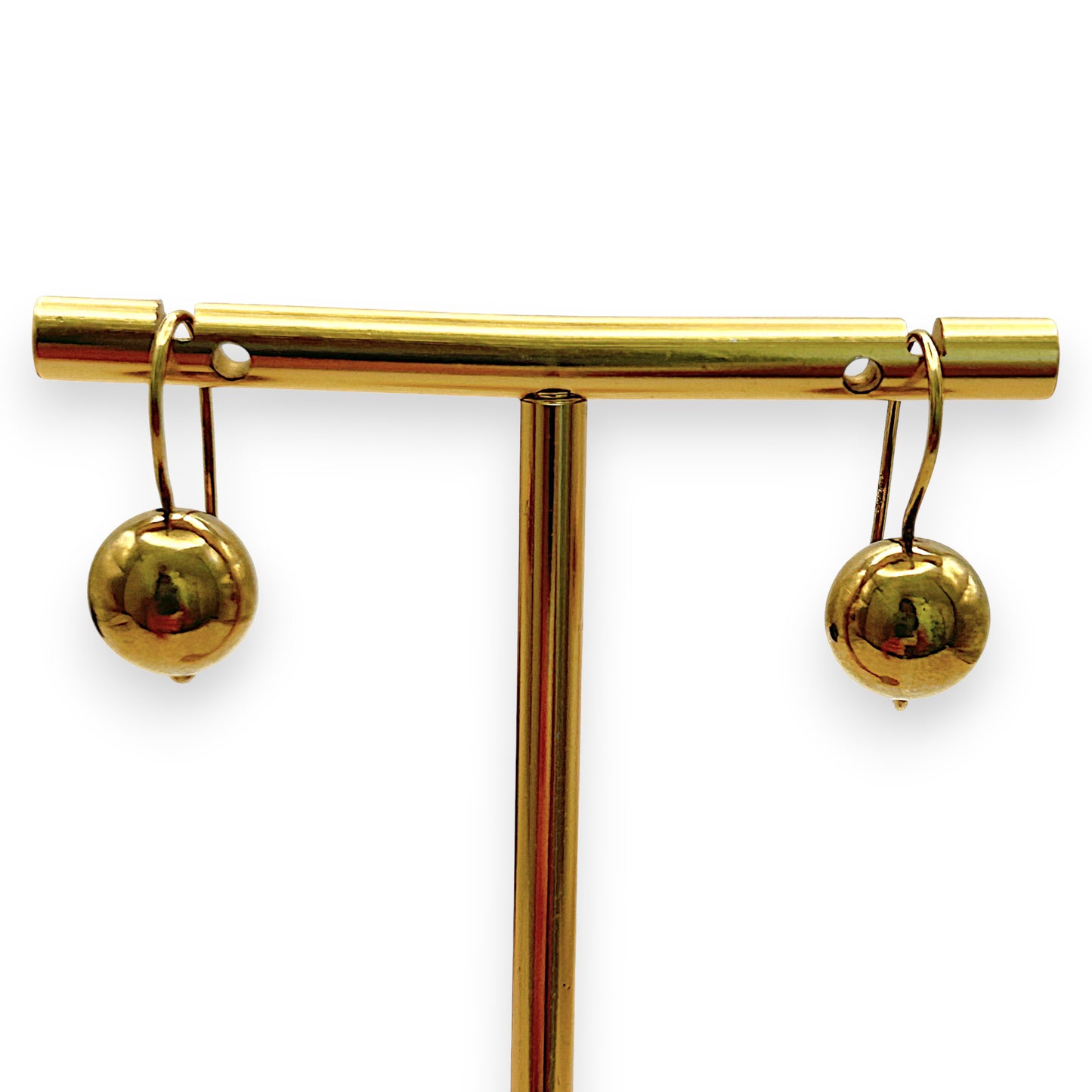 GOLD DEAL | 9kt Gold Minimalist Gold Orb Drops Earrings 10.0mm