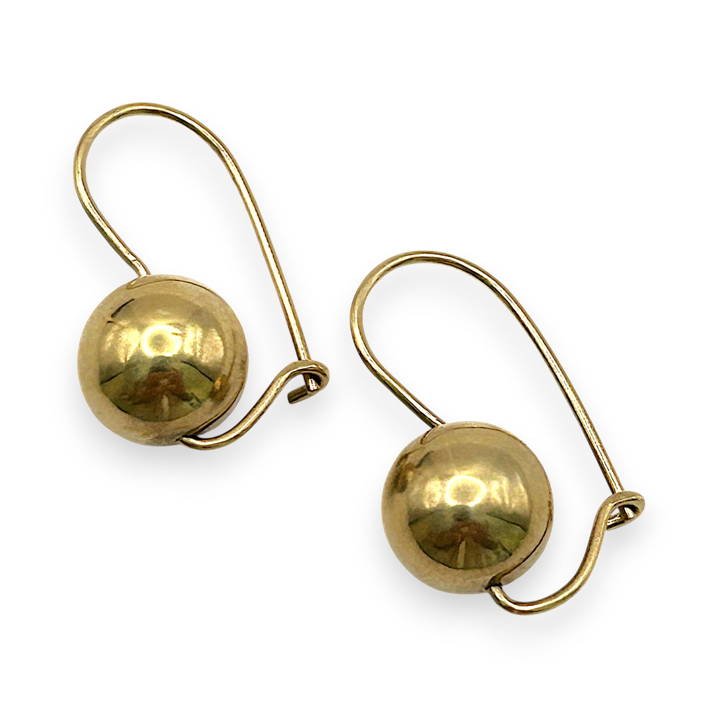 GOLD DEAL | 9kt Gold Minimalist Gold Orb Drops Earrings 10.0mm