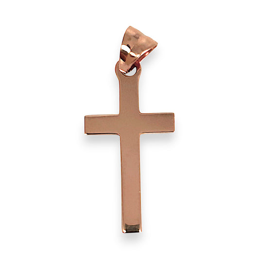 GOLD DEAL | 18ct (18K) Rose Gold Modest Flat Cross Pendant