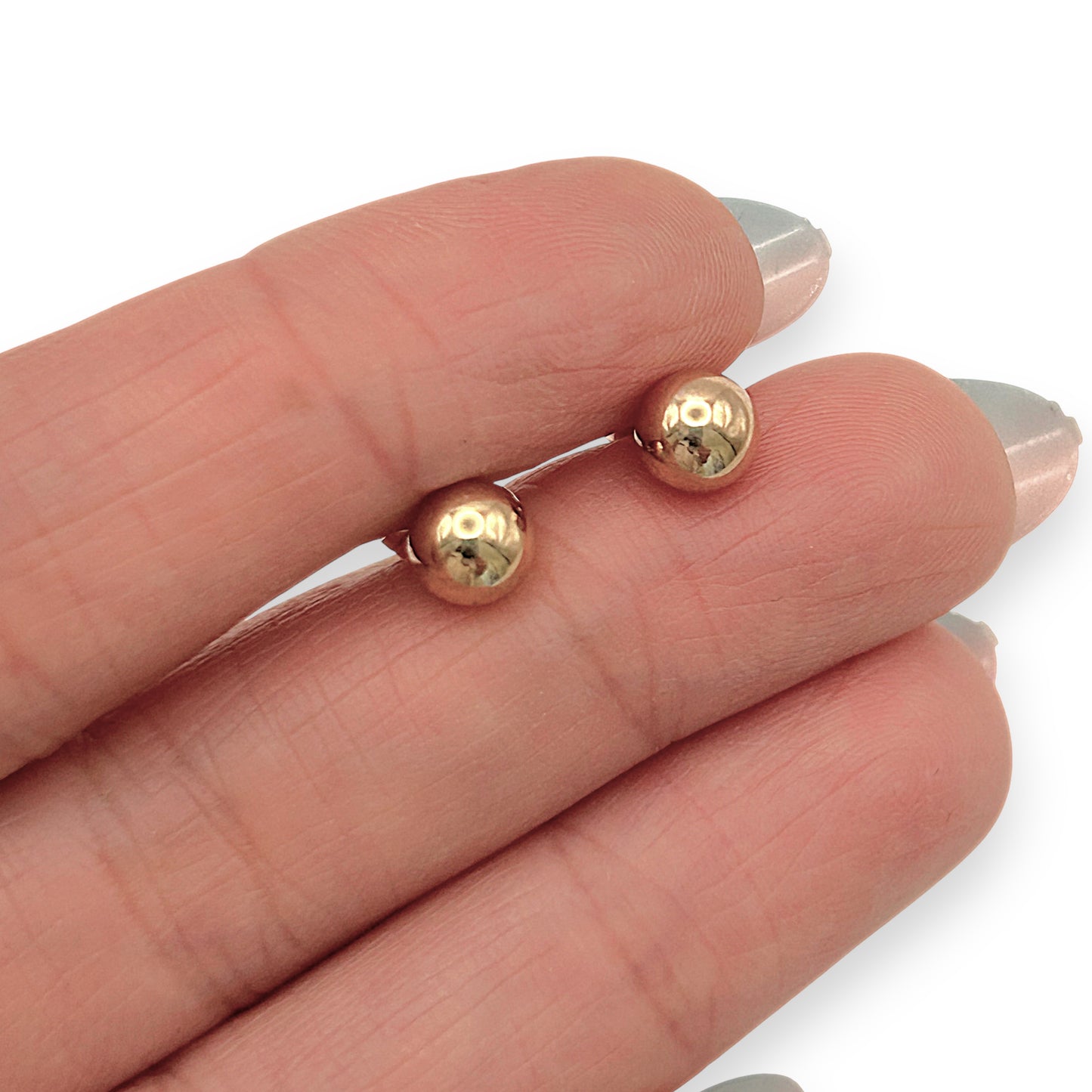 NZGD | 9ct Rose Gold Minimalist Gold Ball Earrings 5.9mm