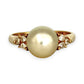 GOLD DEAL | 18ct (18K) Gold Pearl and CZ Riing Size M