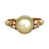GOLD DEAL | 18ct (18K) Gold Pearl and CZ Riing Size M