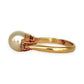 GOLD DEAL | 18ct (18K) Gold Pearl and CZ Riing Size M