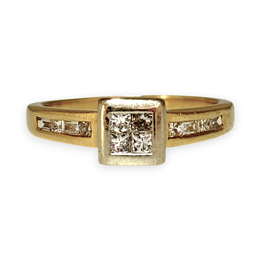 GOLD DEAL | 18ct (18K) Y/W Gold Princess Cut Diamond Ring. Valuation $3,750