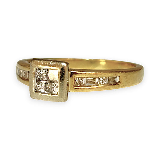 GOLD DEAL | 18ct (18K) Y/W Gold Princess Cut Diamond Ring. Valuation $3,750