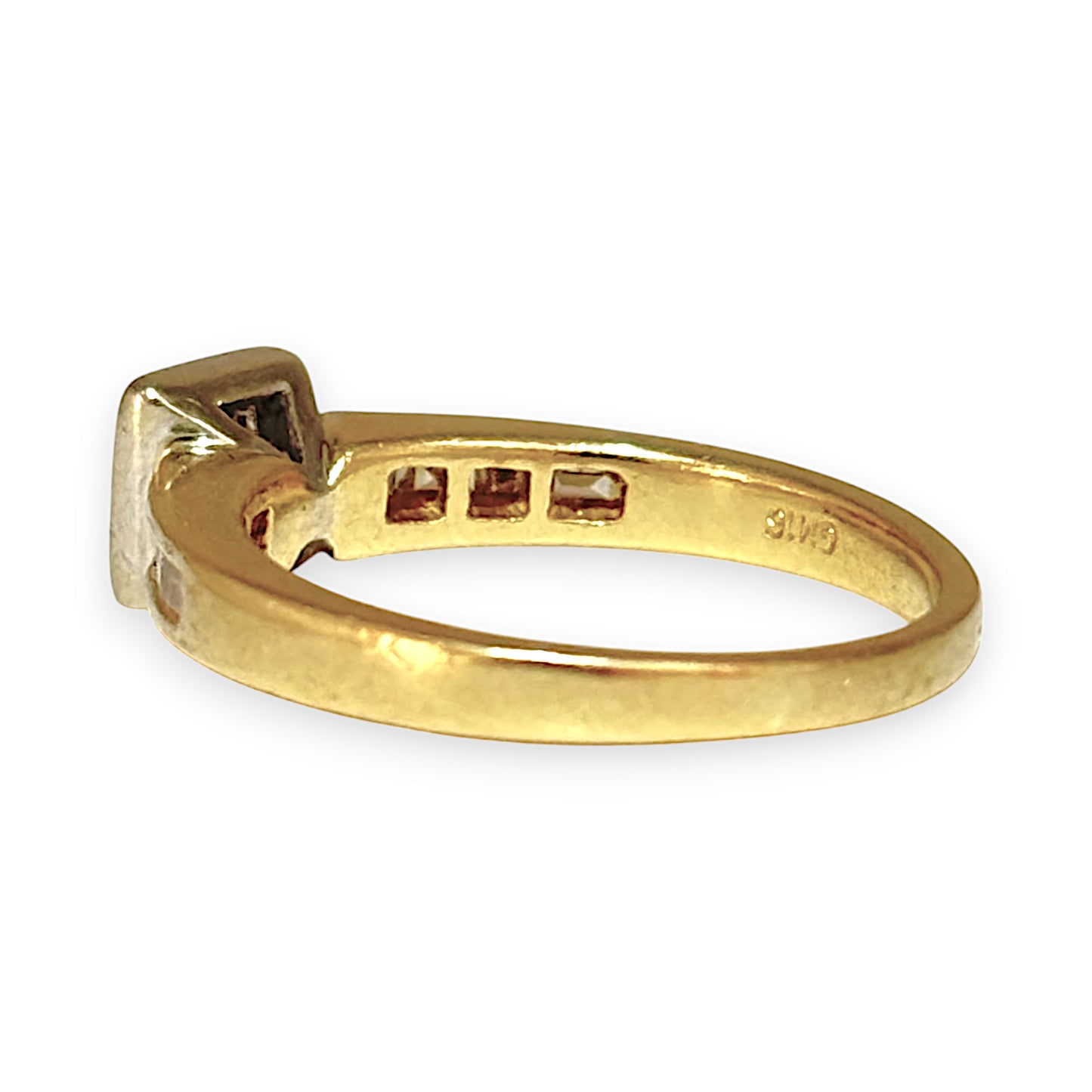 GOLD DEAL | 18ct (18K) Y/W Gold Princess Cut Diamond Ring. Valuation $3,750