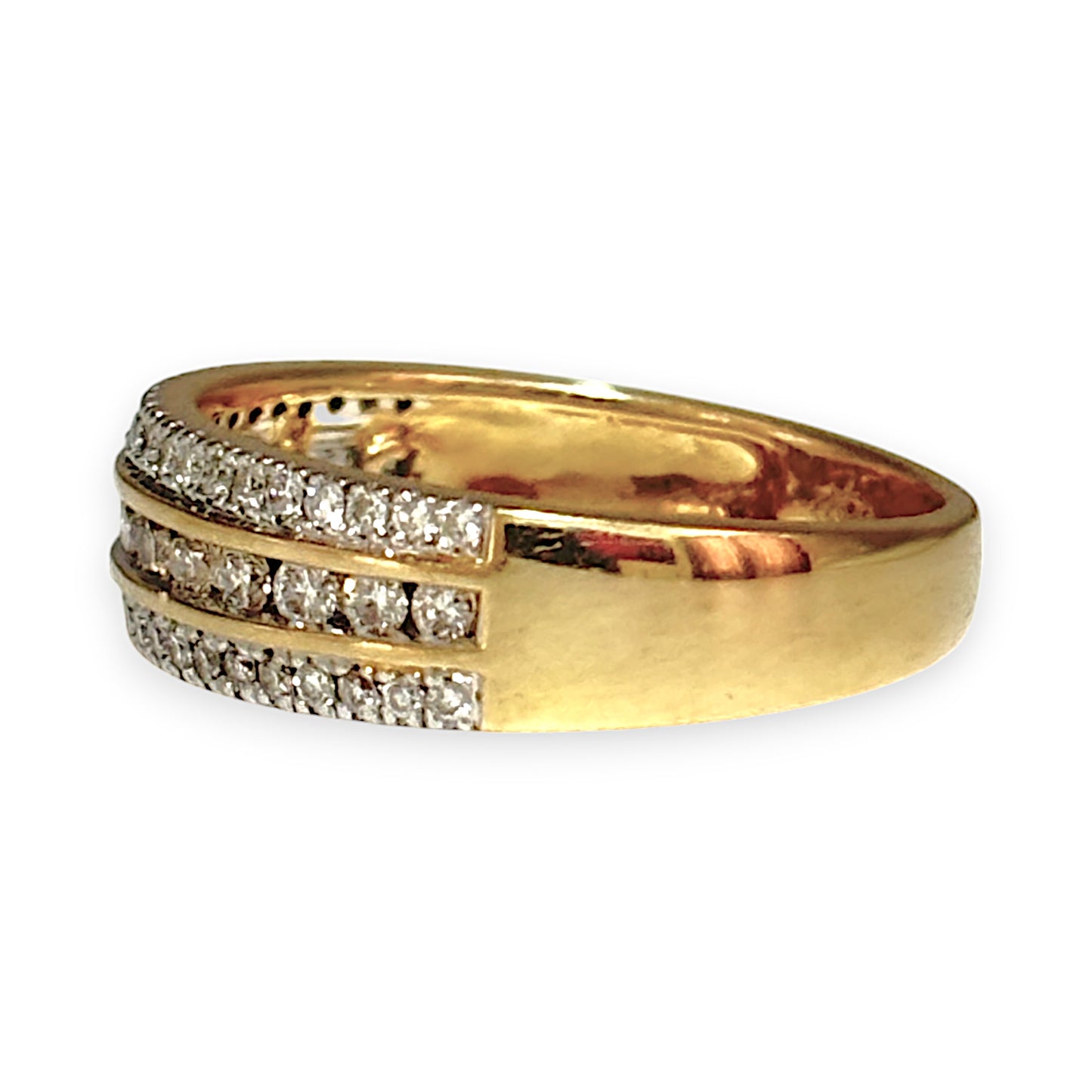 18ct Gold 3 Channel 0.50ct Diamond Set Ring Valuation $4,050. R # 210