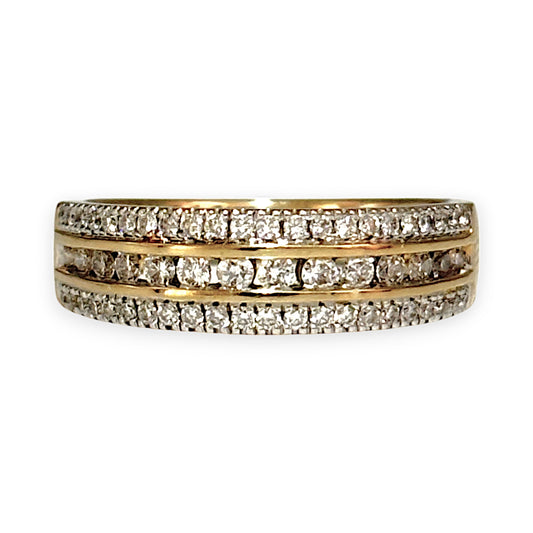 18ct Gold 3 Channel 0.50ct Diamond Set Ring Valuation $4,050. R # 210