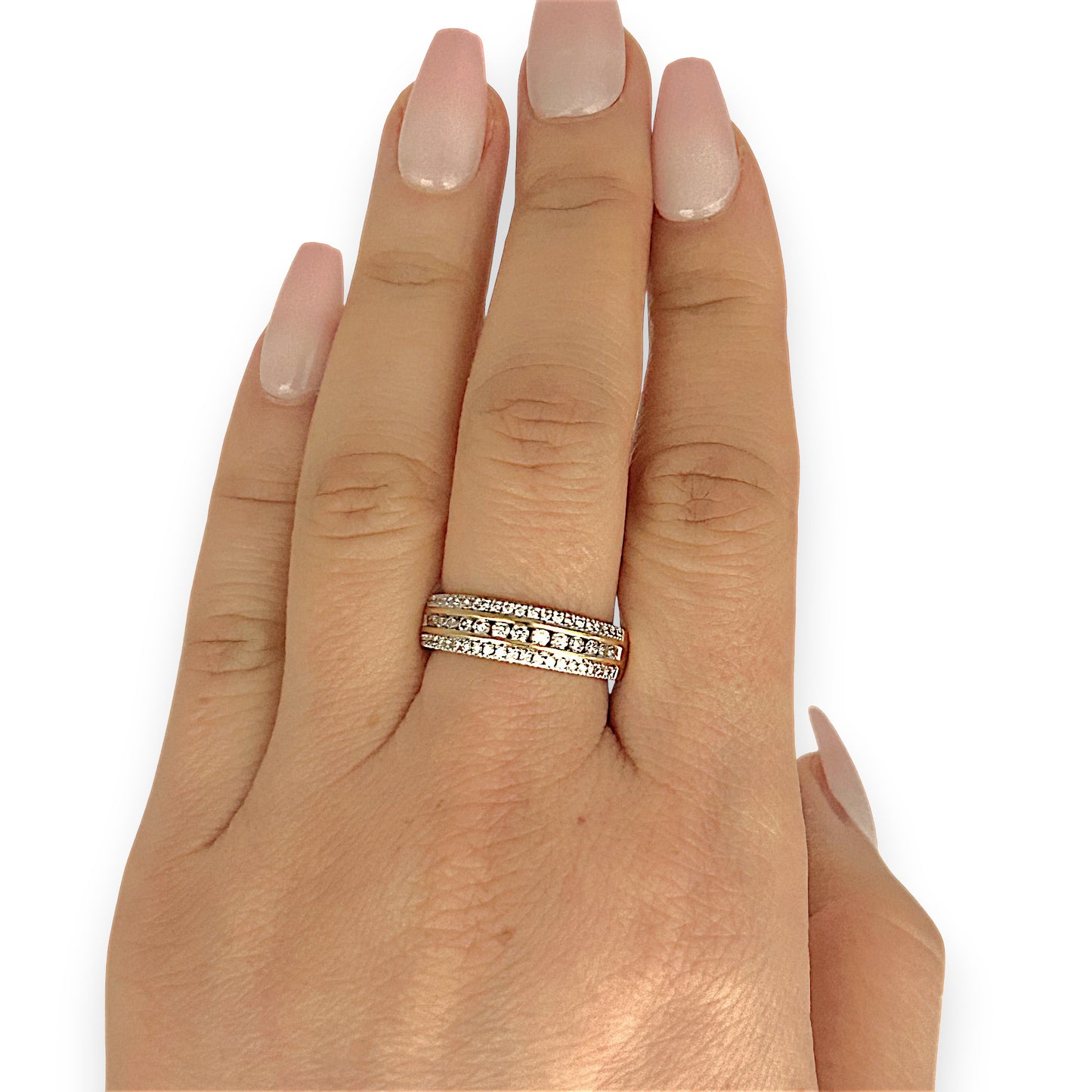 GOLD DEAL | 18ct (18K) Gold 3 Channel 0.50ct Diamond Set Ring Valuation $4,050