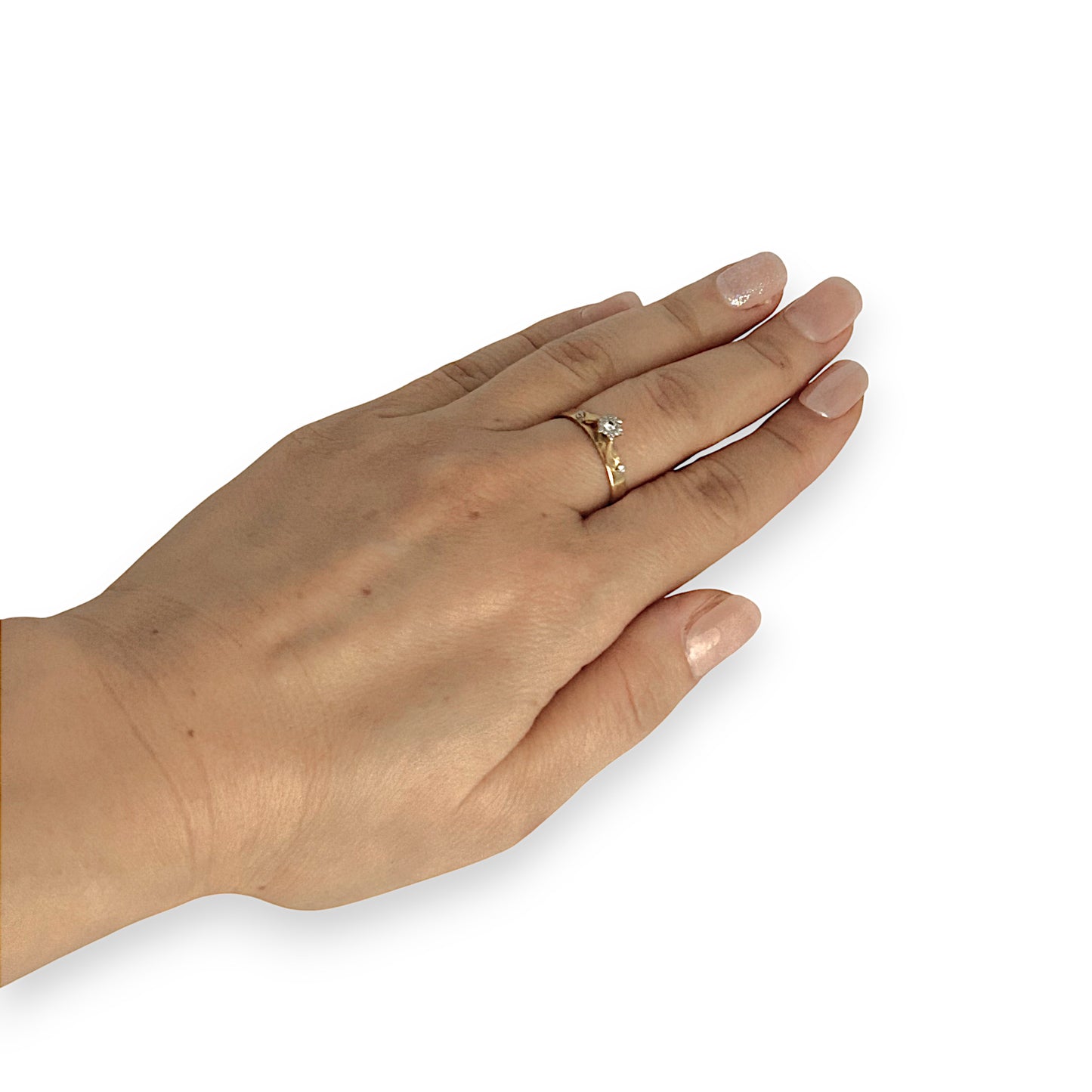GOLD DEAL | 18ct (18K) Gold & Diamond Dress Ring Size O
