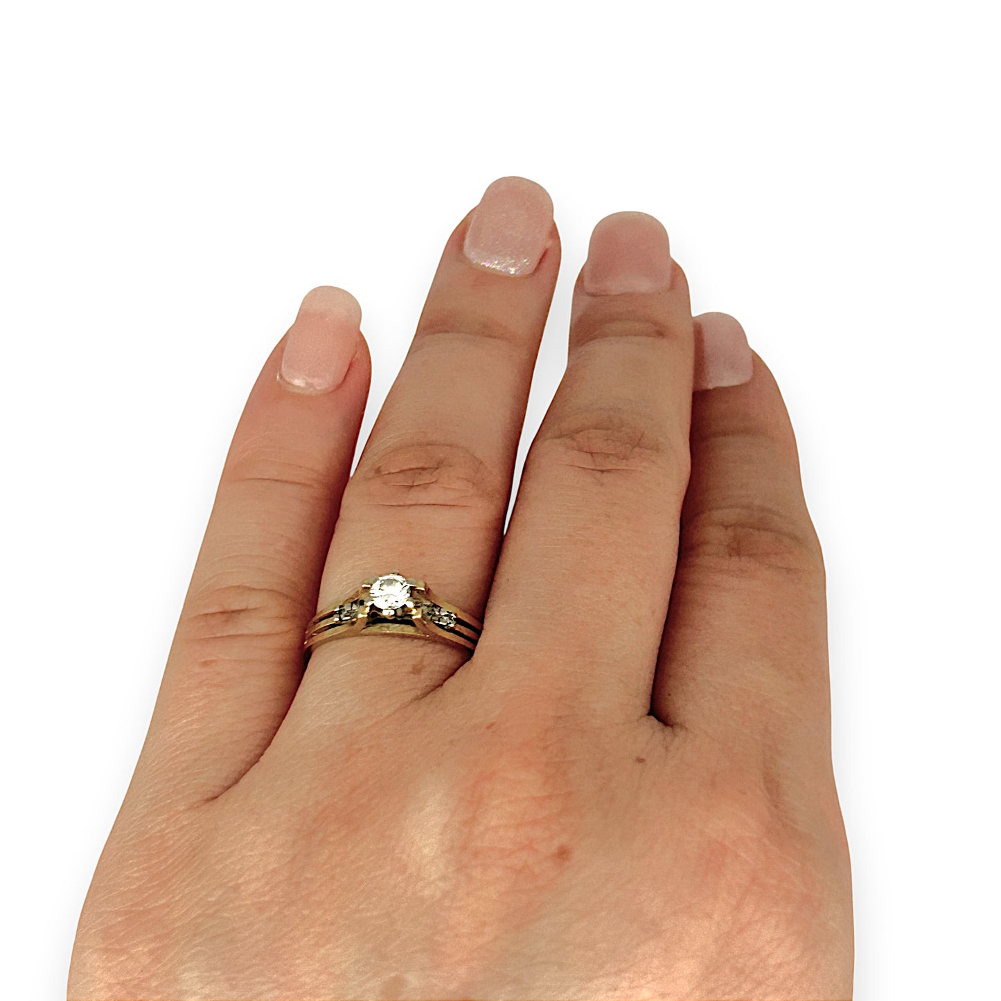 GOLD DEAL | 18ct (18K) Gold Solitaire Diamond 0.25ct Ring Size M1/2