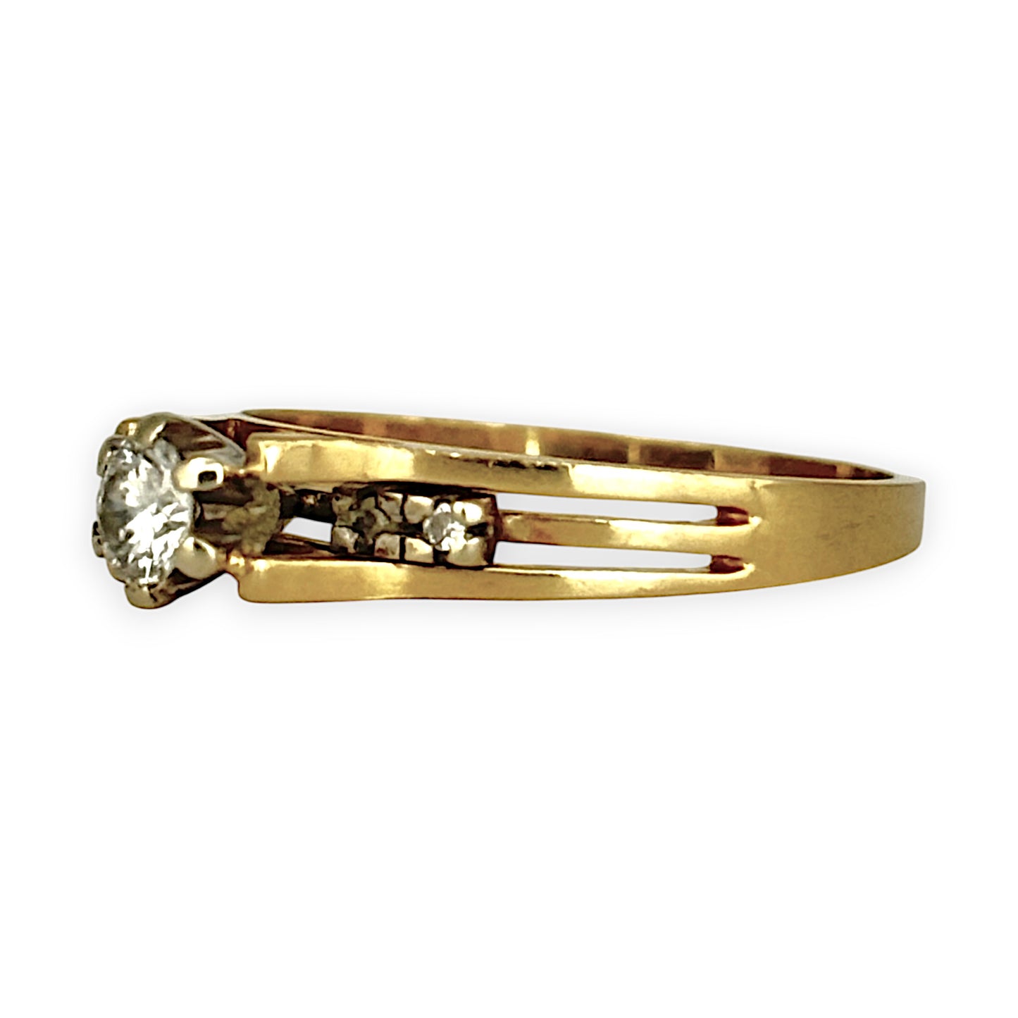 GOLD DEAL | 18ct (18K) Gold Solitaire Diamond 0.25ct Ring Size M1/2