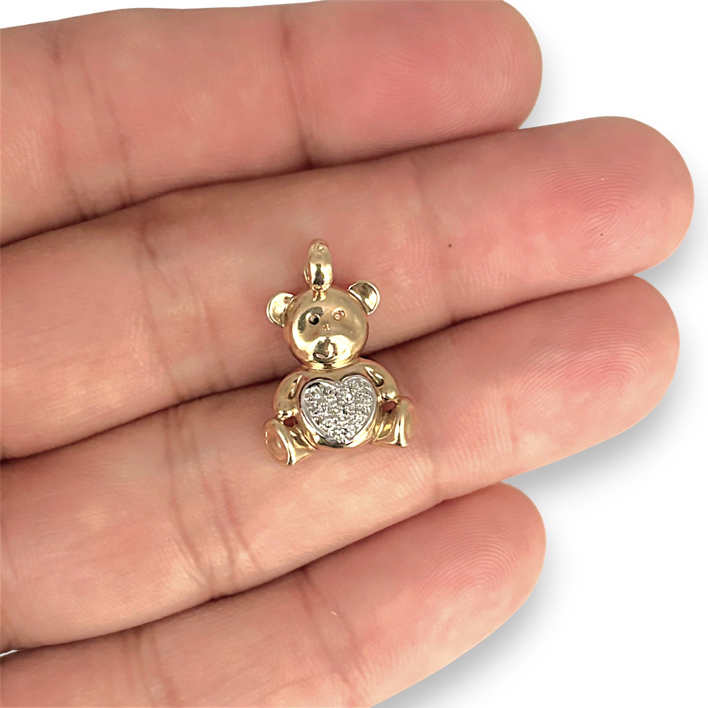 GOLD DEAL | 9kt Gold Golden Heart Teddy Pendant