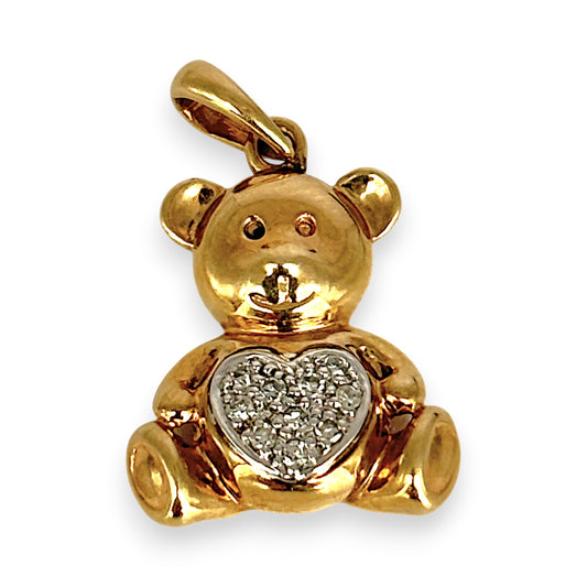 GOLD DEAL | 9kt Gold Golden Heart Teddy Pendant