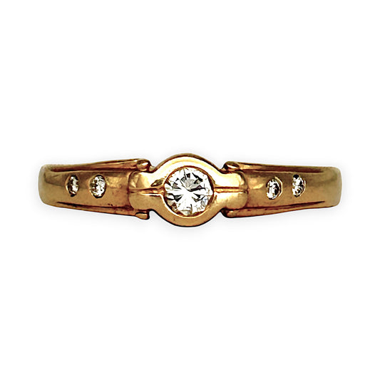 GOLD DEAL | 18ct (18K) Gold Set Of 5 Dazzling Diamond Ring Size Q
