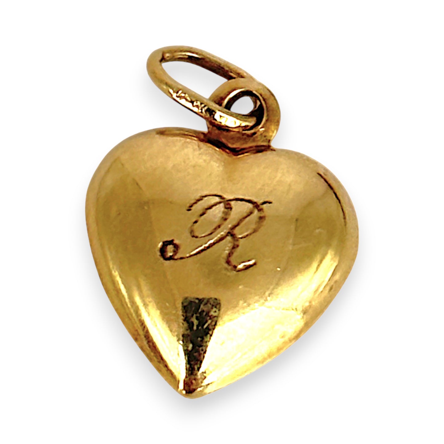 GOLD DEAL | 9kt Gold Dual Embrace Heart Pendant - Letter R