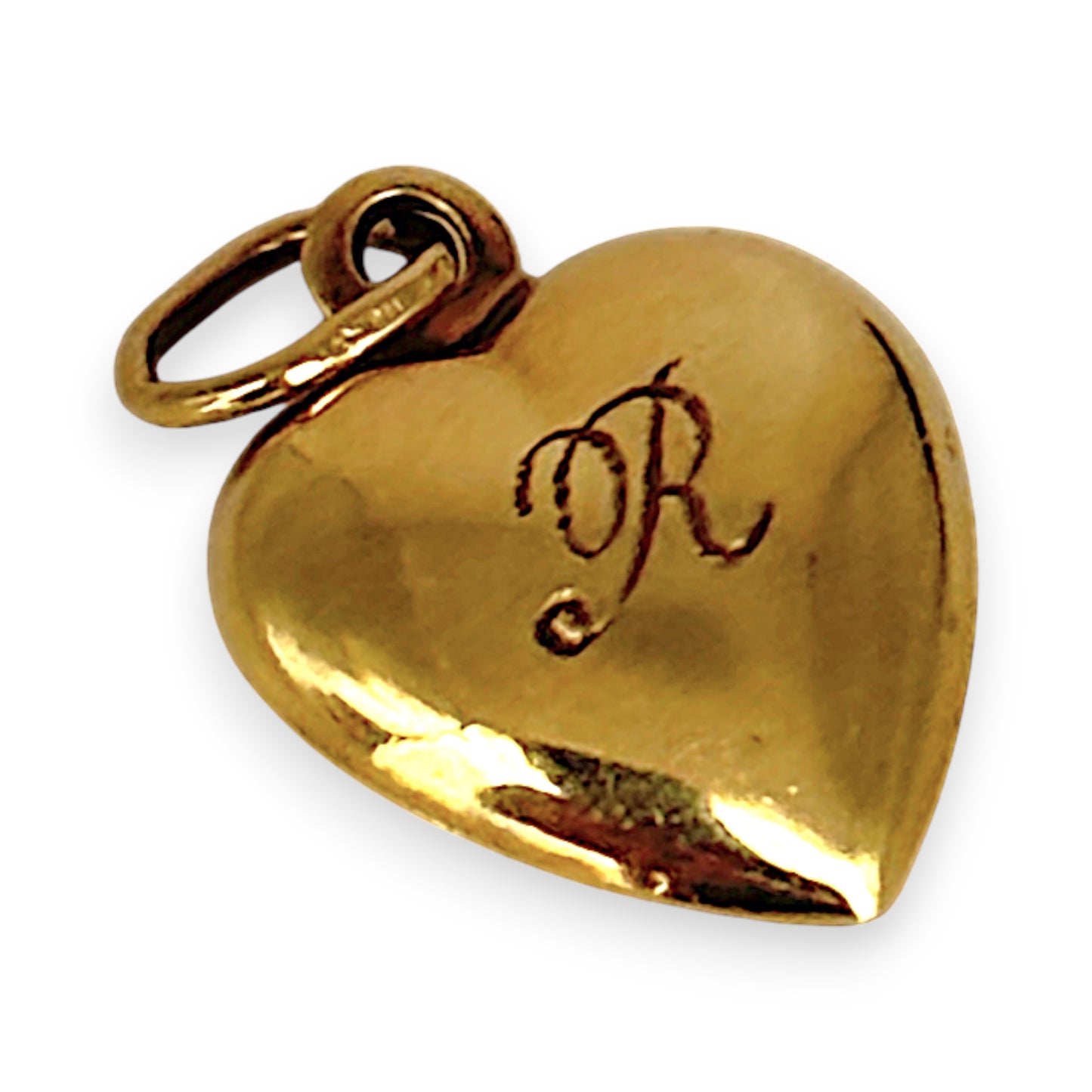 GOLD DEAL | 9kt Gold Dual Embrace Heart Pendant - Letter R