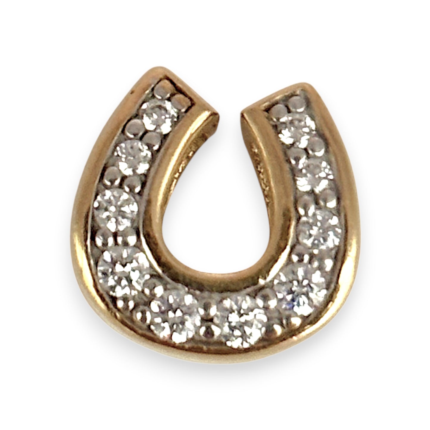 NZGD | 9ct Gold Opulent Blessing Gem‑Set Horseshoe Pendant