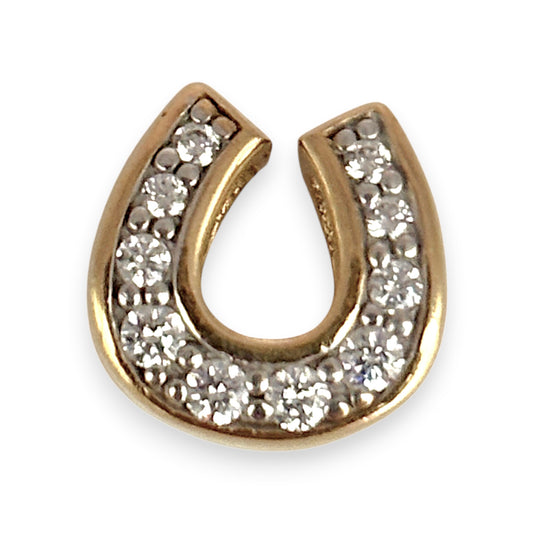 NZGD | 9ct Gold Opulent Blessing Gem‑Set Horseshoe Pendant