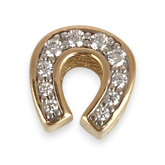 NZGD | 9ct Gold Opulent Blessing Gem‑Set Horseshoe Pendant