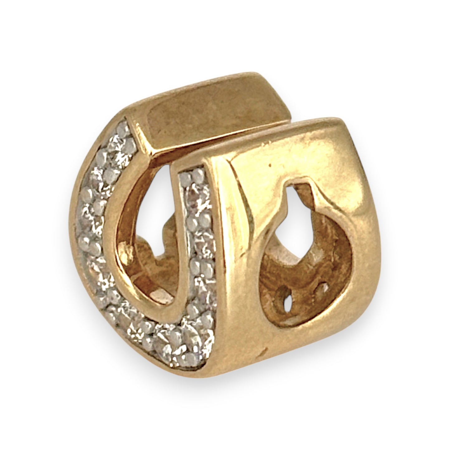 NZGD | 9ct Gold Opulent Blessing Gem‑Set Horseshoe Pendant