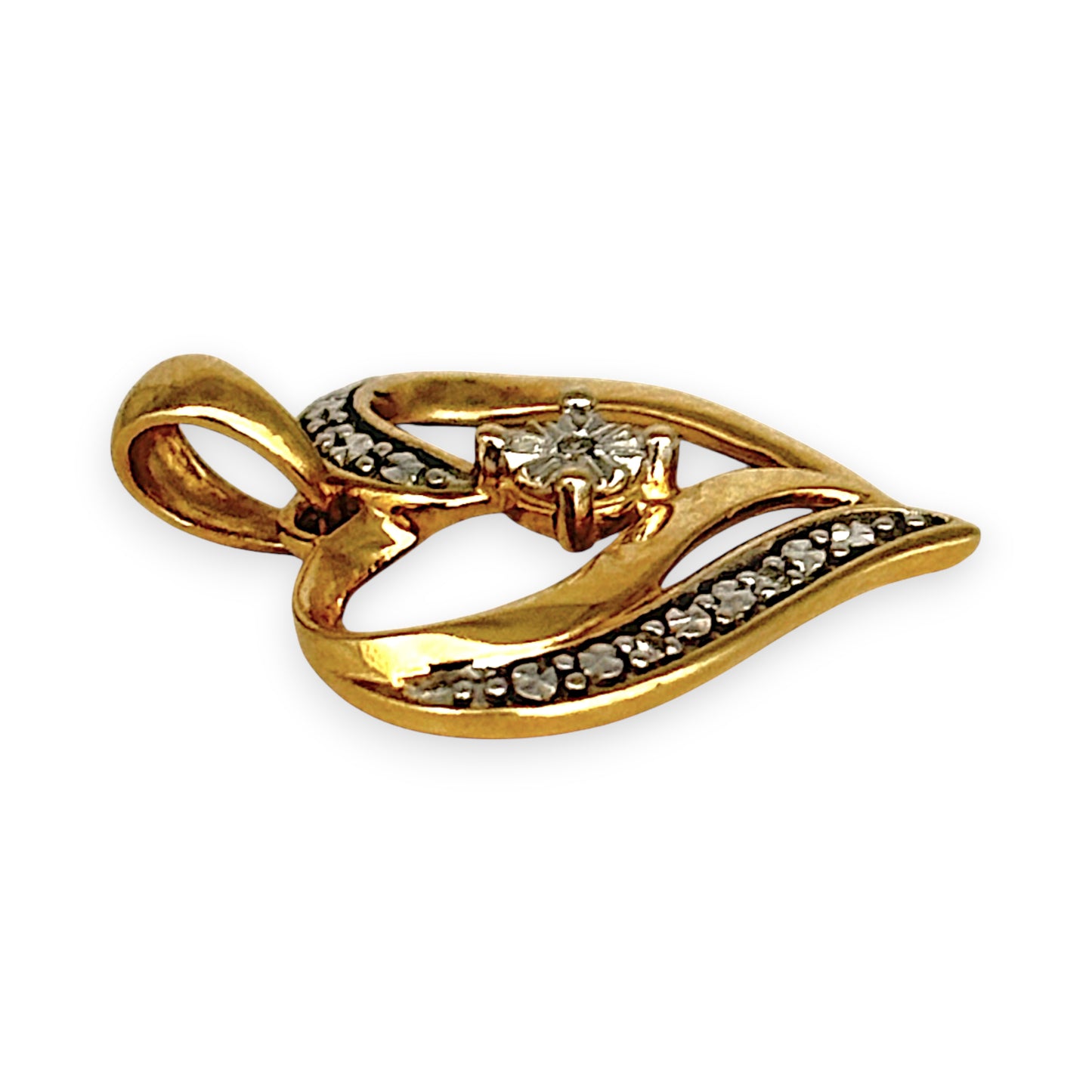 XMAS DEAL | 9kt Gold Aurielle Heart Pendant with Diamonds