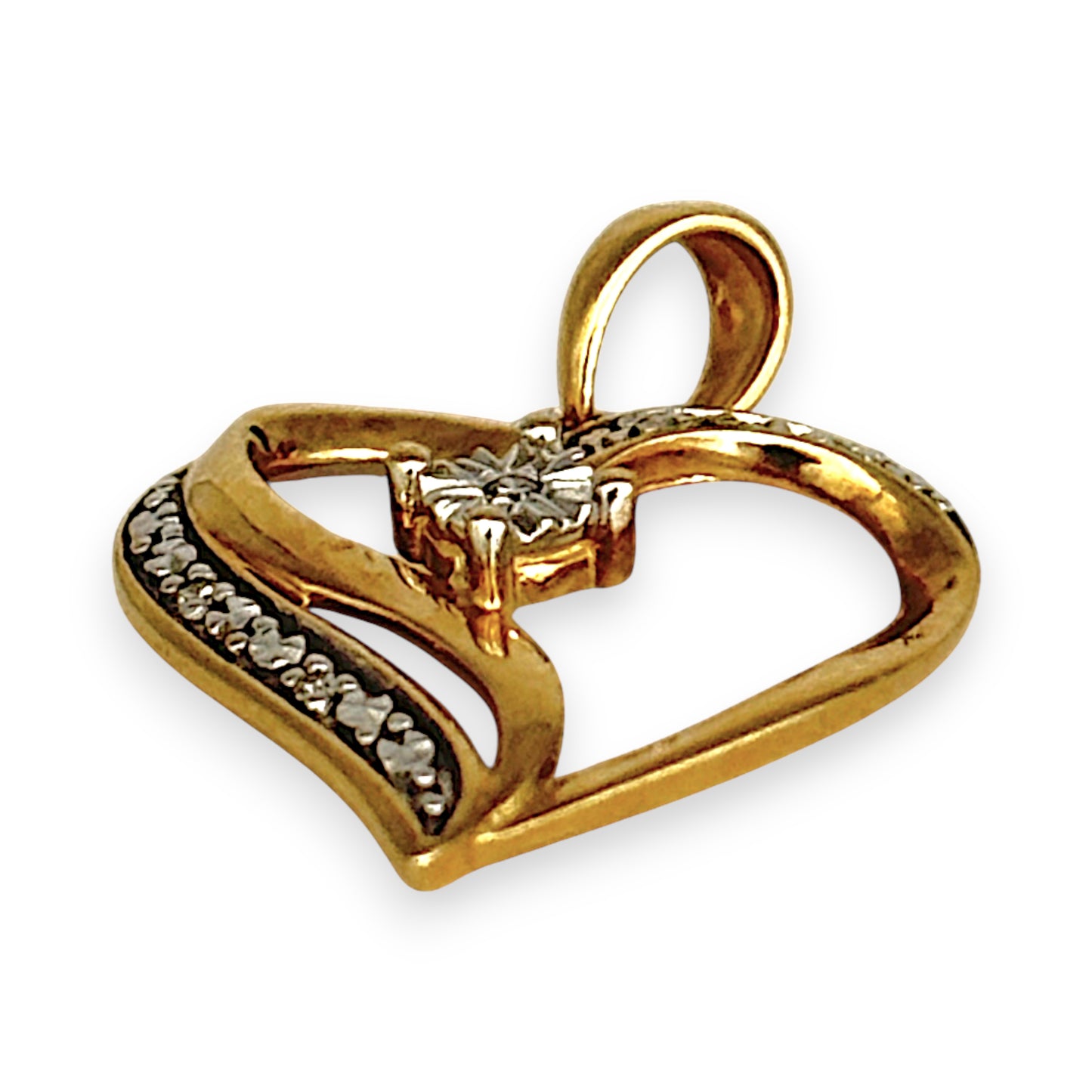 XMAS DEAL | 9kt Gold Aurielle Heart Pendant with Diamonds