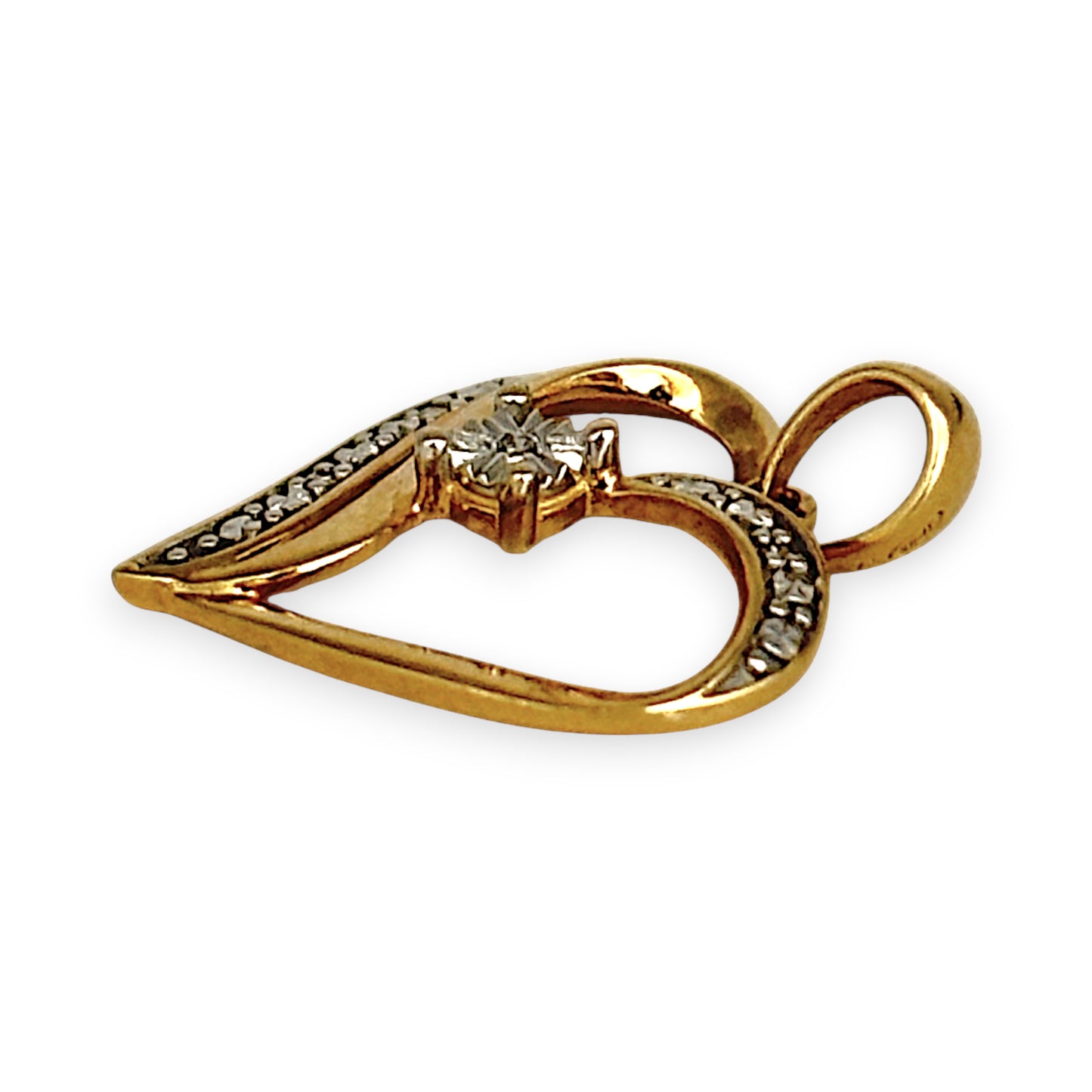 XMAS DEAL | 9kt Gold Aurielle Heart Pendant with Diamonds