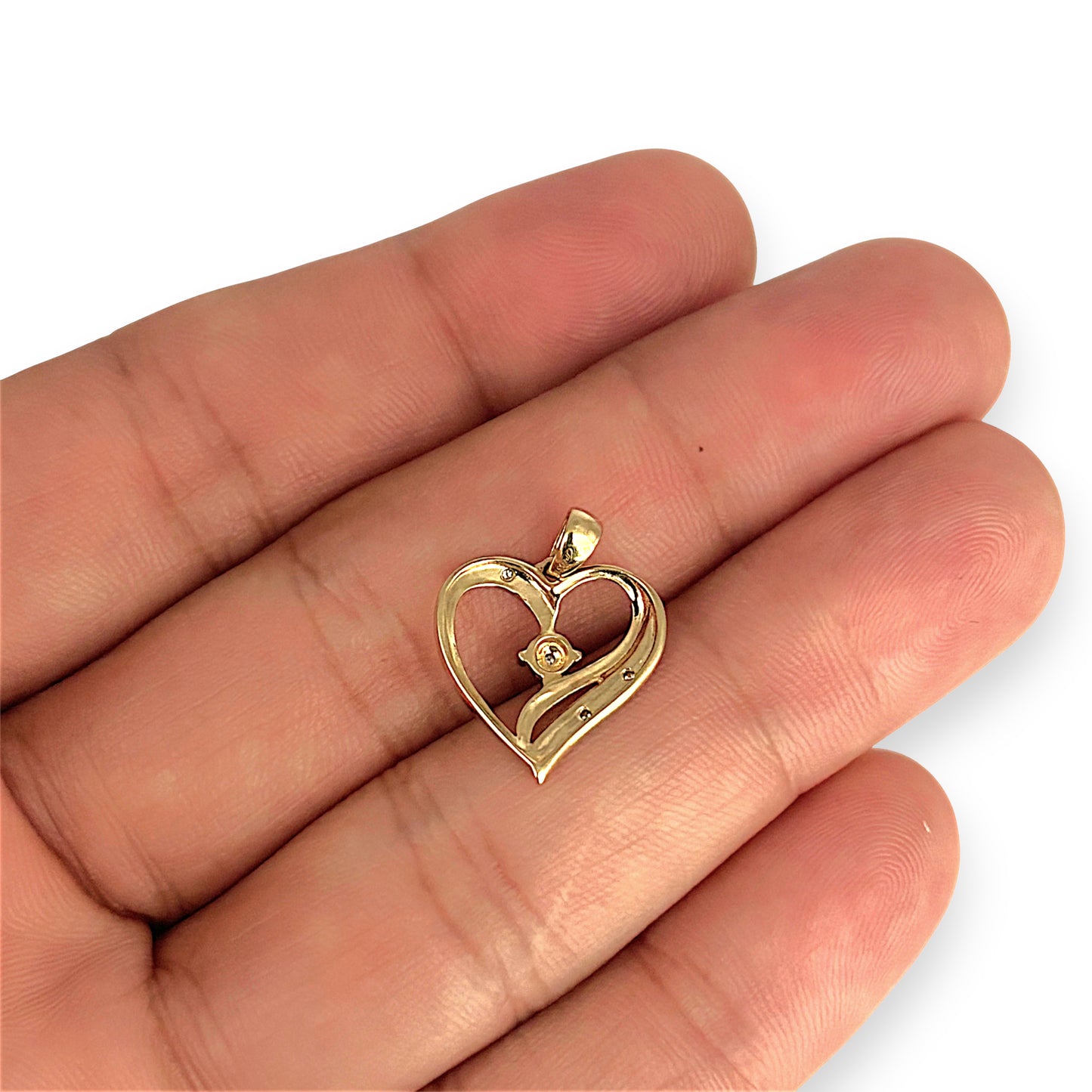 XMAS DEAL | 9kt Gold Aurielle Heart Pendant with Diamonds