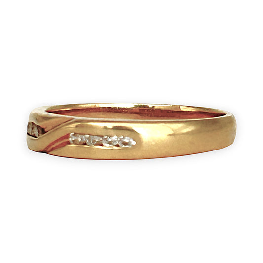 GOLD DEAL | 18ct (18K) Gold Crossover Diamond Ring Size O1/2