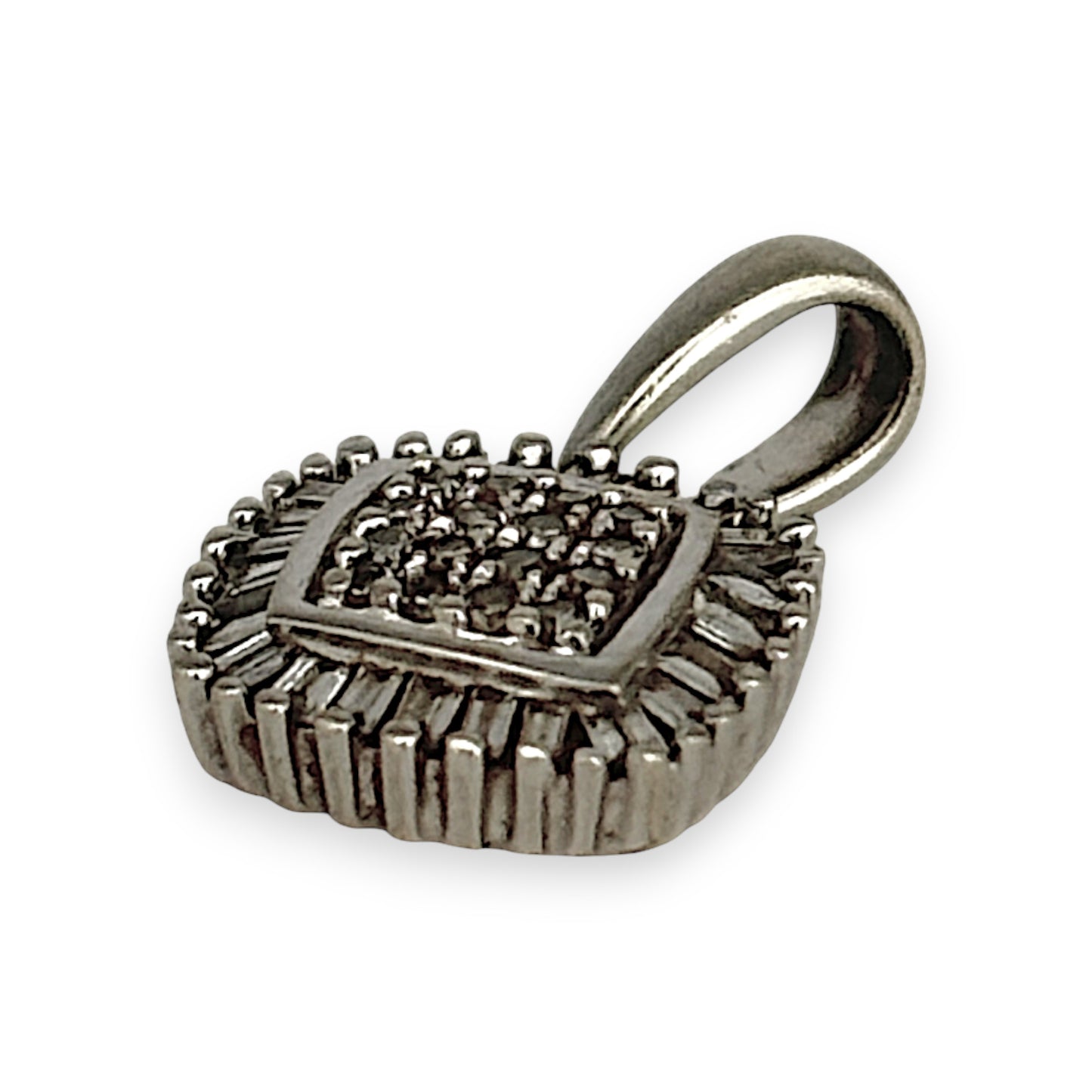 XMAS DEAL | 9kt White Gold Lucent Pendant with Diamonds