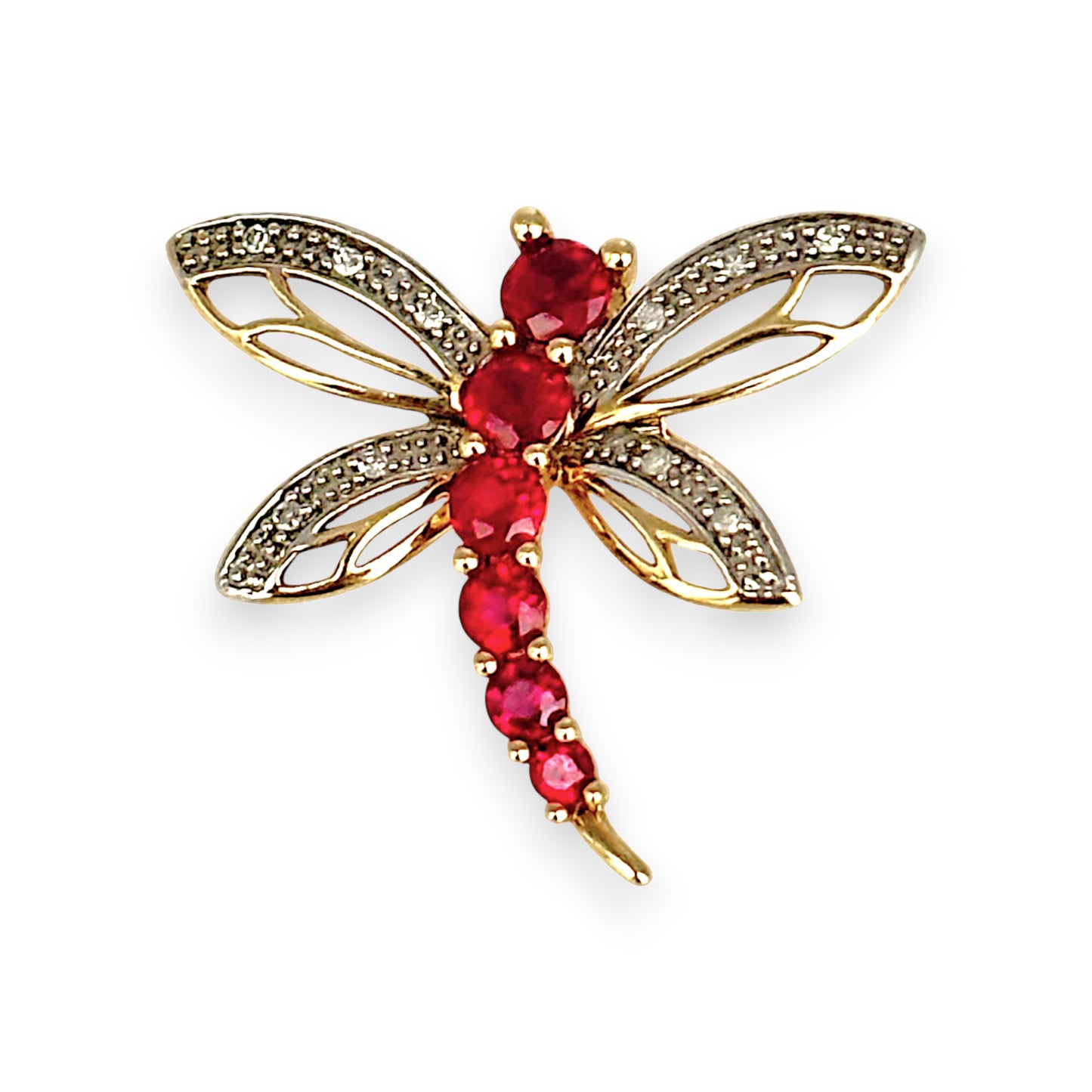 XMAS DEAL | 9kt Gold Crimson Flight Pendant - Dragon Fly